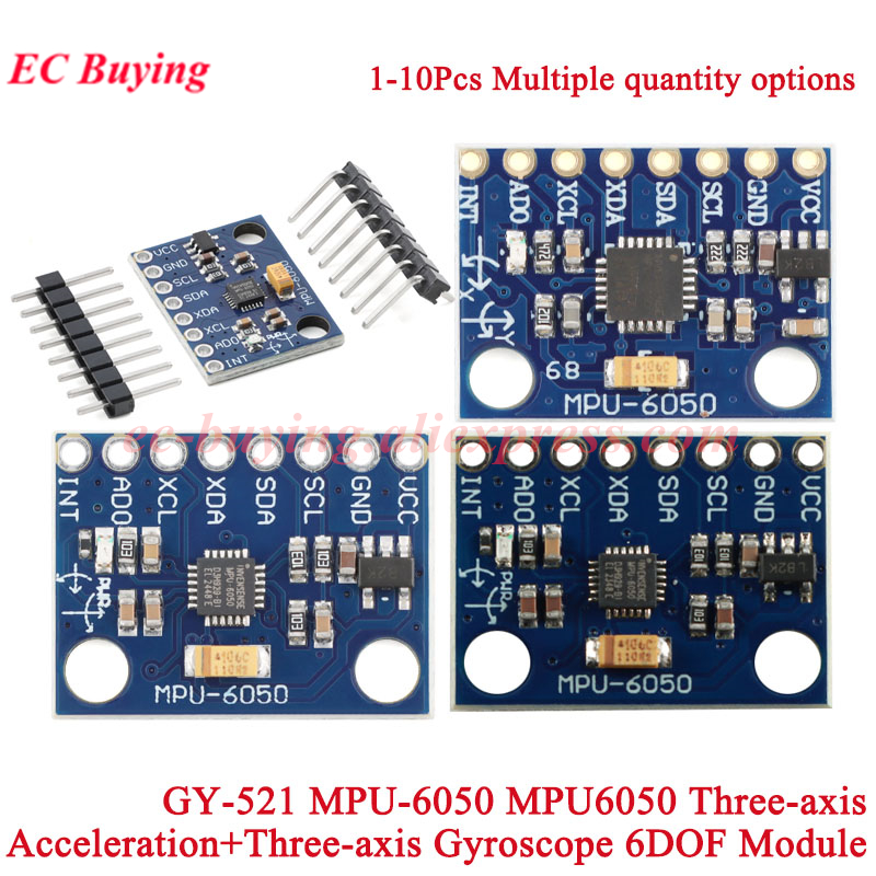 Accelerometer Mpu6050 - 1-10 pces GY-521 MPU-6050 mpu6050 giroscópio