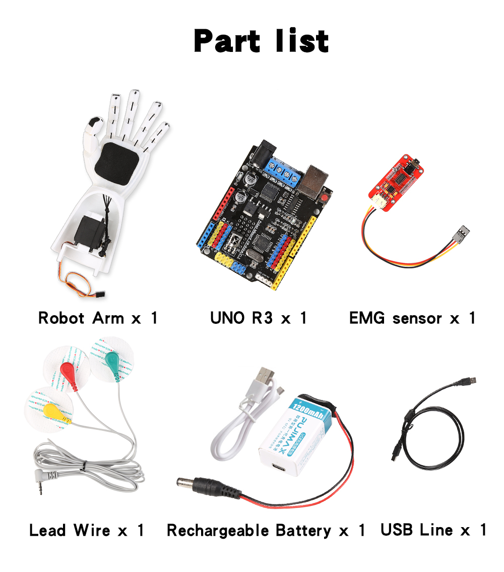 Sensor EMG Braço robótico Sens - Robot Arm Kit avaliação e preço