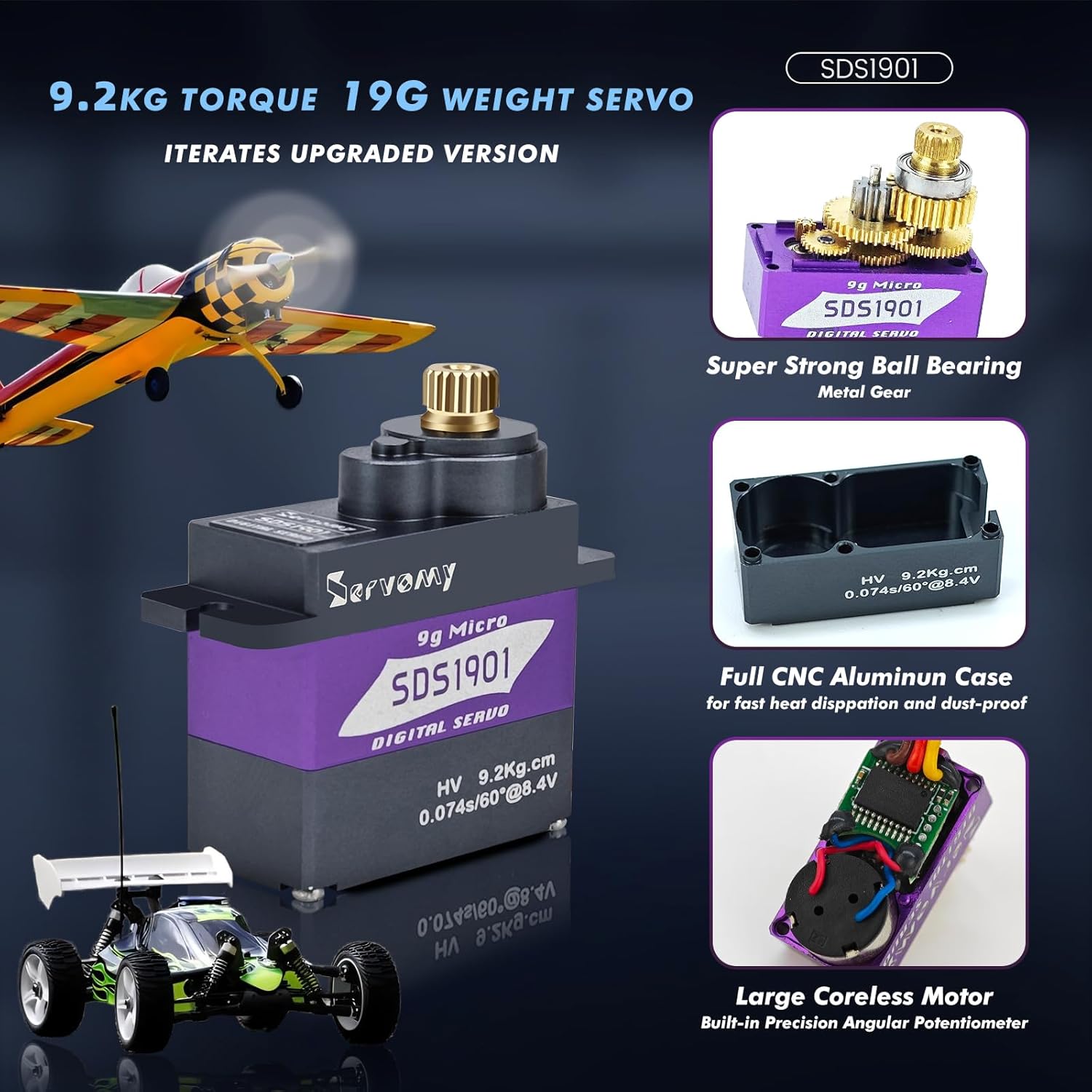 SERVOMY-SDS1901 Digital 9G Mic - Sg90 Servo avaliação e preço